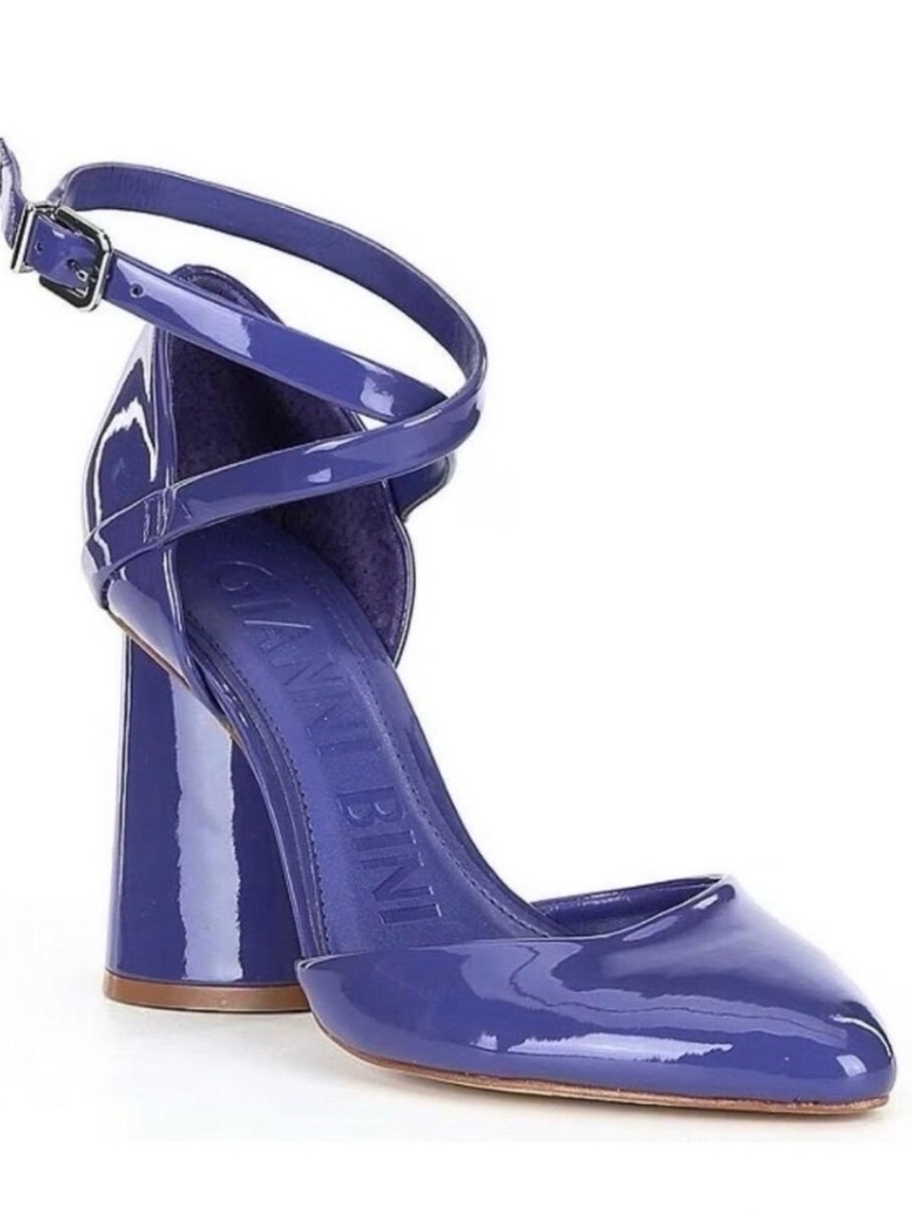 Purple Patent Block Heels